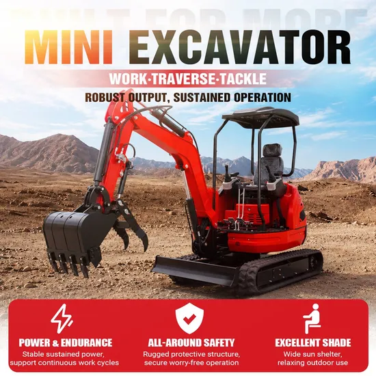 CE/EPA Garden Farm Household Compact Crawler Hydraulic Rotary Track Diesel China Kubota Small Wheel Mini Digger Excavator