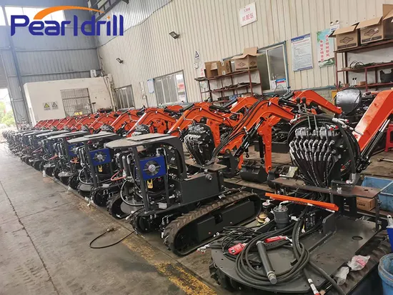 CE Mini Excavator Bulldozer Crawler Rotary Drill Small Farm Use 1 Ton 1.5 Ton 2